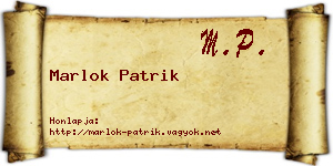 Marlok Patrik névjegykártya