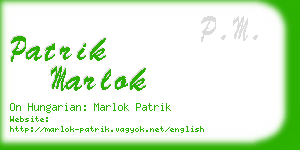 patrik marlok business card